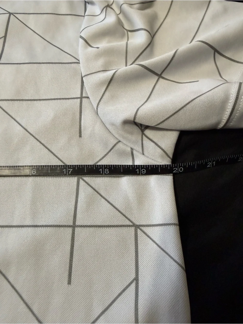 adidas Men’s White Polo with Gray Geometric Lines